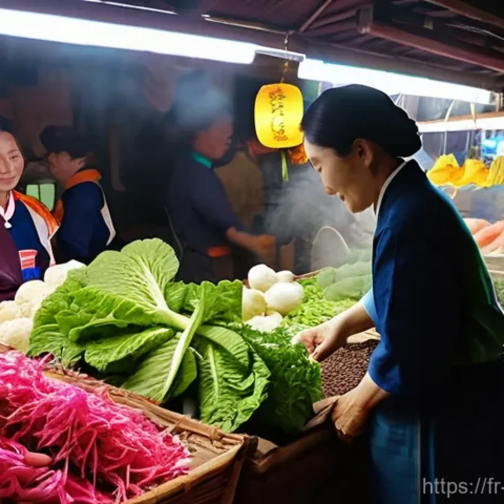 한식 요리에 활용하는 천연재료 - **Prompt 1: A Vibrant Korean Traditional Market Scene**
    A bustling and colorful Korean tradition...